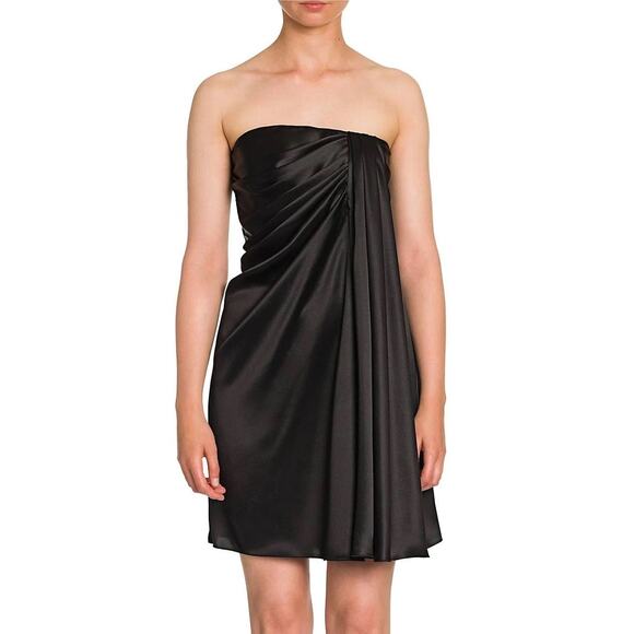 DOLCE & GABBANA Strapless Draped Stretch Satin Mini Dress 40 S - Picture 1 of 7